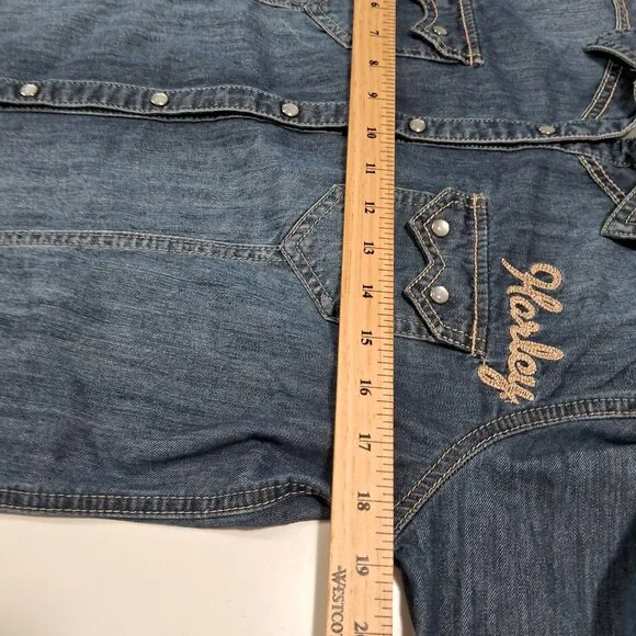 Denim Harley Davidson Western Shirt - Picture 6 of 12